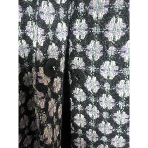 Nine West Women's Wool Blend Lined Coat Sequined Beaded Collar Lapel Size M - Picture 8 of 11